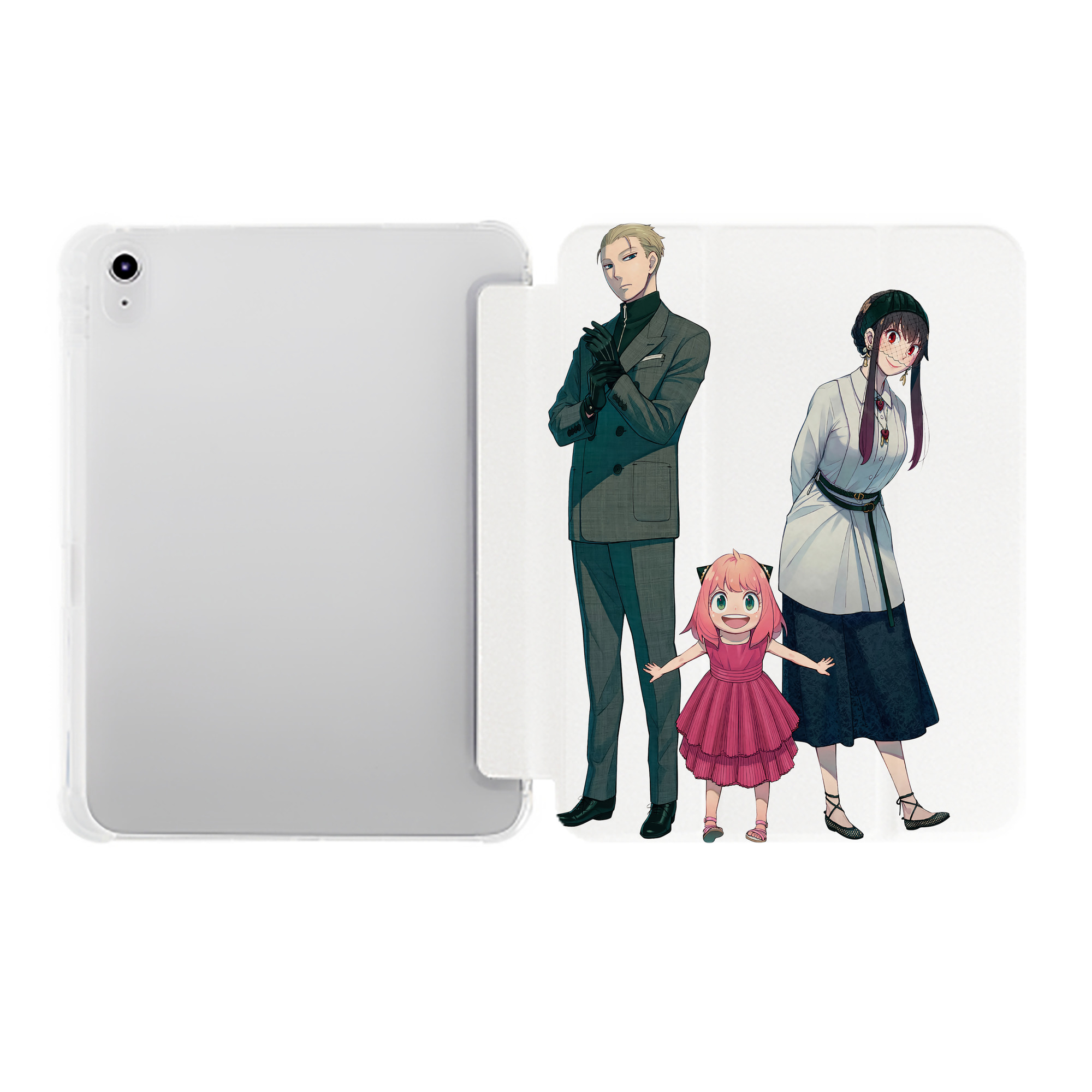 （画像用） SPY×FAMILY间谍家家酒 IPad ケース ペン収納付き 三つ折りスタンド PUレザー×シリコン 対応機種9.5/10.5/10.9インチ